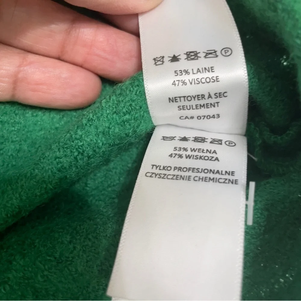 Max Studio Kelly green zipped long mid length overcoat L